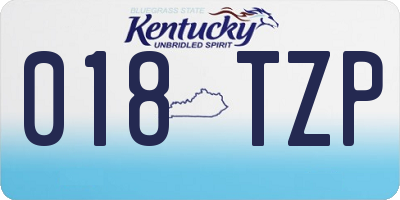 KY license plate 018TZP