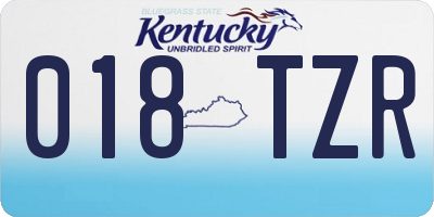 KY license plate 018TZR