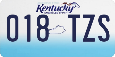 KY license plate 018TZS