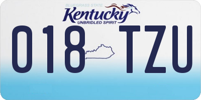 KY license plate 018TZU