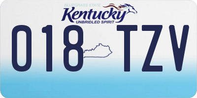 KY license plate 018TZV