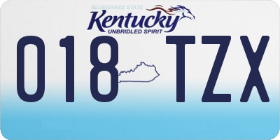 KY license plate 018TZX