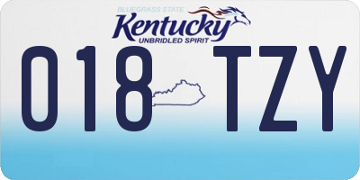 KY license plate 018TZY
