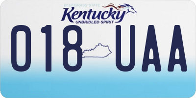 KY license plate 018UAA
