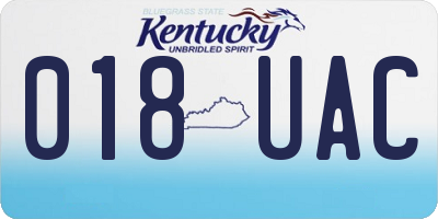 KY license plate 018UAC