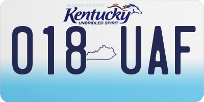 KY license plate 018UAF