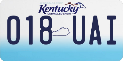KY license plate 018UAI