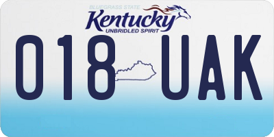 KY license plate 018UAK