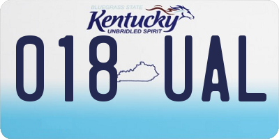 KY license plate 018UAL
