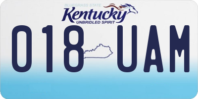 KY license plate 018UAM