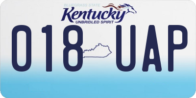KY license plate 018UAP