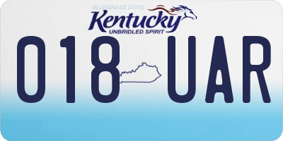 KY license plate 018UAR