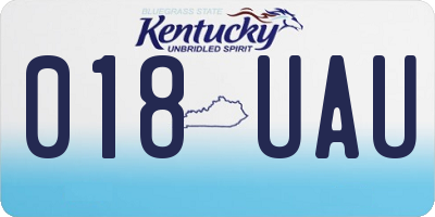 KY license plate 018UAU