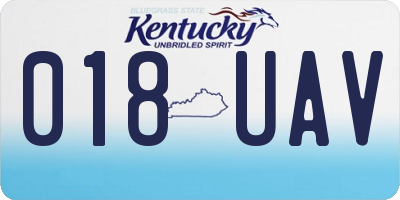 KY license plate 018UAV