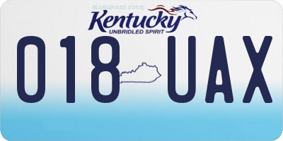 KY license plate 018UAX