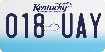 KY license plate 018UAY