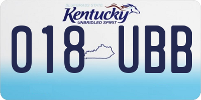KY license plate 018UBB