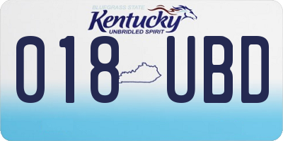 KY license plate 018UBD