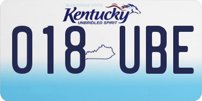 KY license plate 018UBE