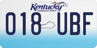 KY license plate 018UBF