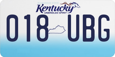 KY license plate 018UBG