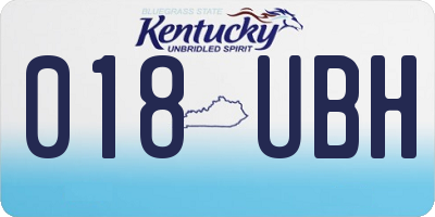 KY license plate 018UBH