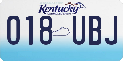 KY license plate 018UBJ