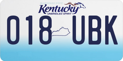 KY license plate 018UBK