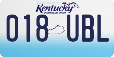 KY license plate 018UBL