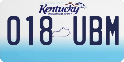 KY license plate 018UBM