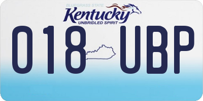 KY license plate 018UBP