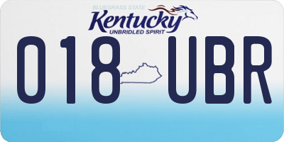 KY license plate 018UBR