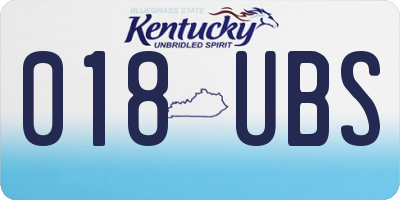 KY license plate 018UBS