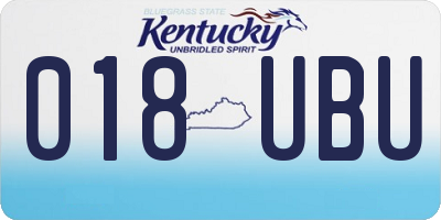 KY license plate 018UBU