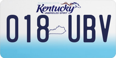 KY license plate 018UBV