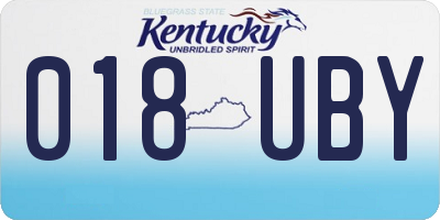 KY license plate 018UBY