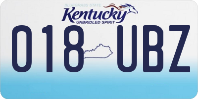 KY license plate 018UBZ