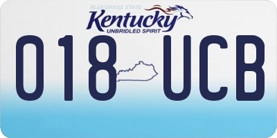 KY license plate 018UCB