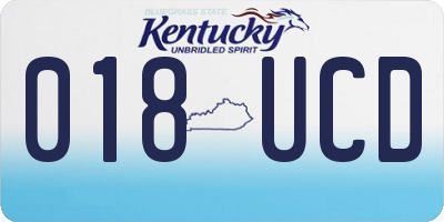 KY license plate 018UCD