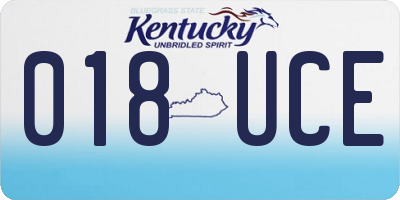KY license plate 018UCE