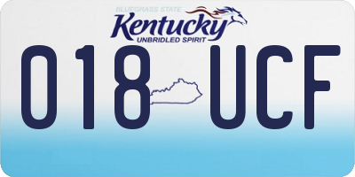 KY license plate 018UCF