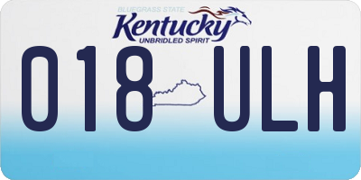 KY license plate 018ULH