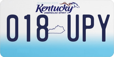 KY license plate 018UPY