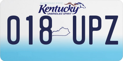 KY license plate 018UPZ