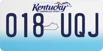KY license plate 018UQJ