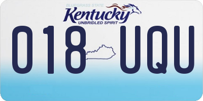 KY license plate 018UQU