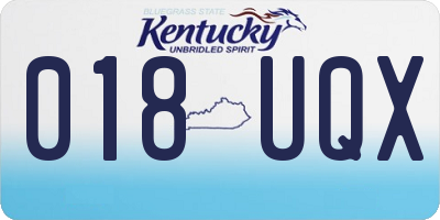 KY license plate 018UQX