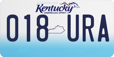 KY license plate 018URA