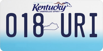 KY license plate 018URI