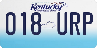 KY license plate 018URP